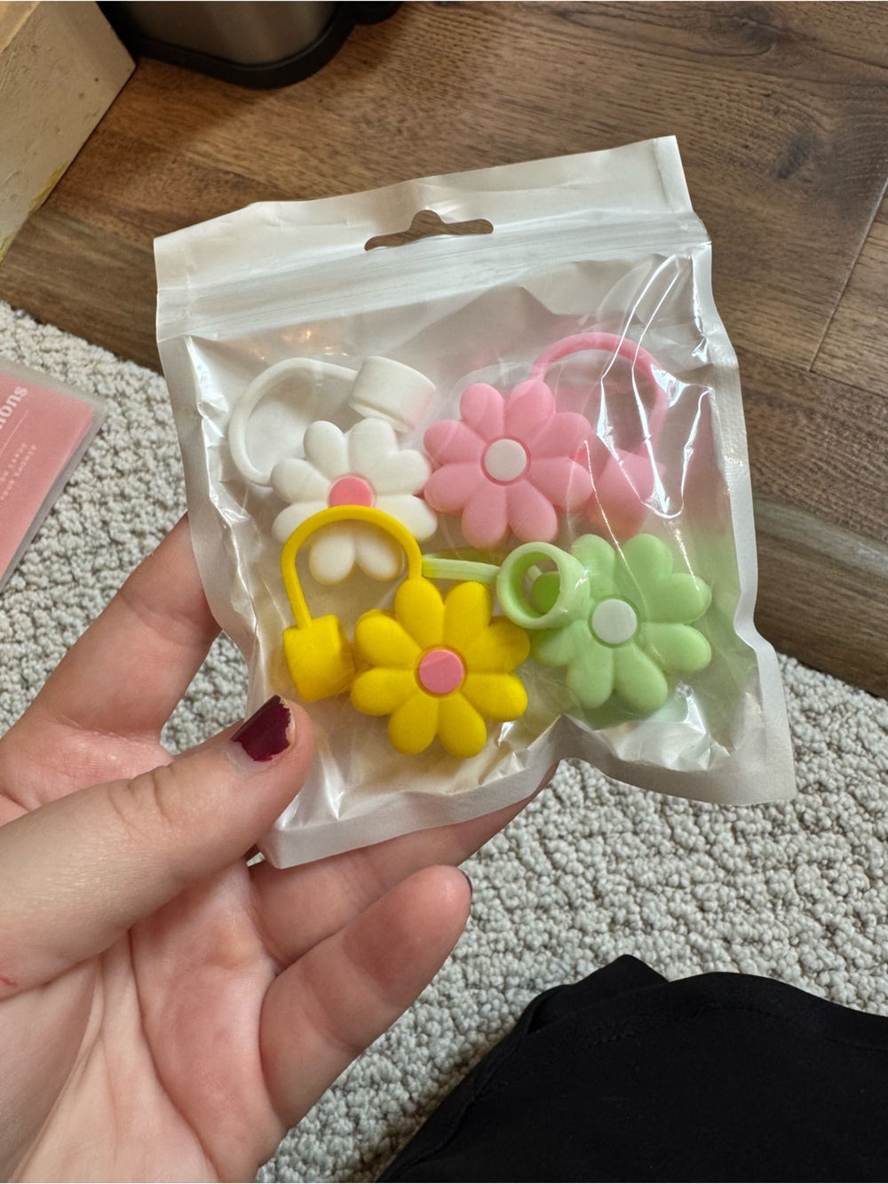 Kids Floral Straw Cover/ Accessory / Protectors - Pink, Yellow, Green, White